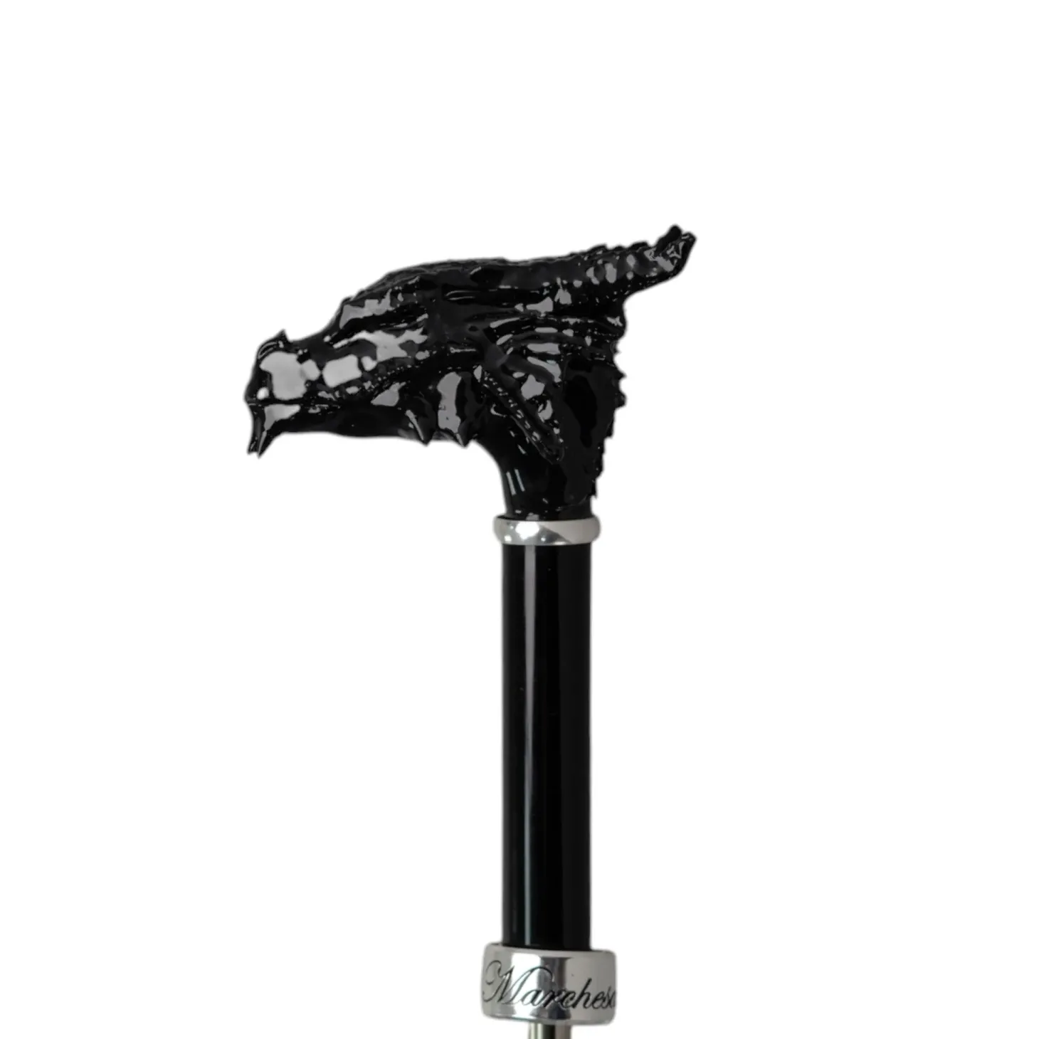 Dragon’s Fury: Black Umbrella with Fierce Dragon Handle