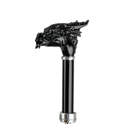 Dragon’s Fury: Black Umbrella with Fierce Dragon Handle