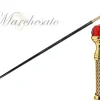 Elegant and stylish walking stick with red crystal sphere
