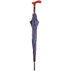 Elegant burgundy umbrella - handmade red leather handle
