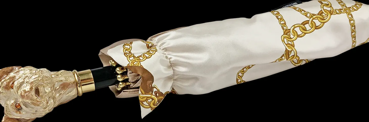 Elegant cream with enamelled dog