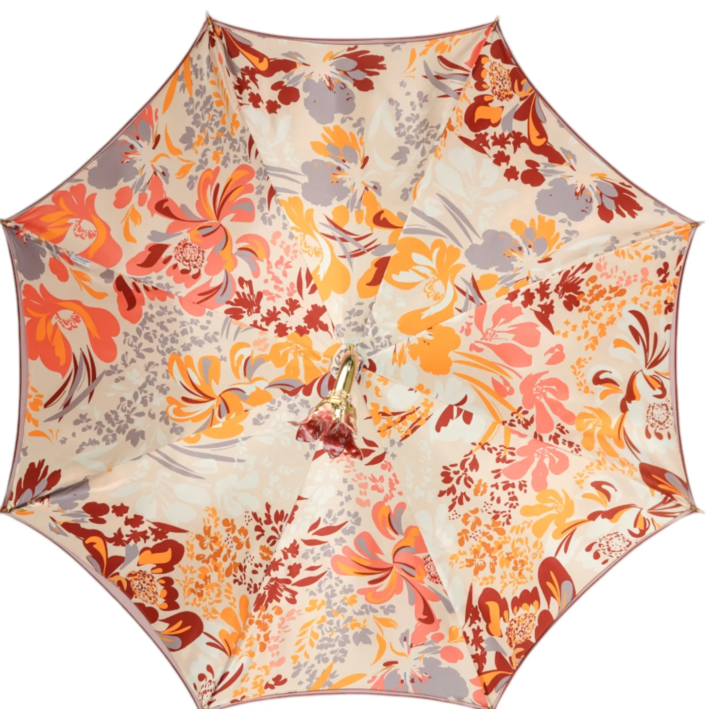 Elegant Floral Umbrella with Exquisite Red Flower Handle