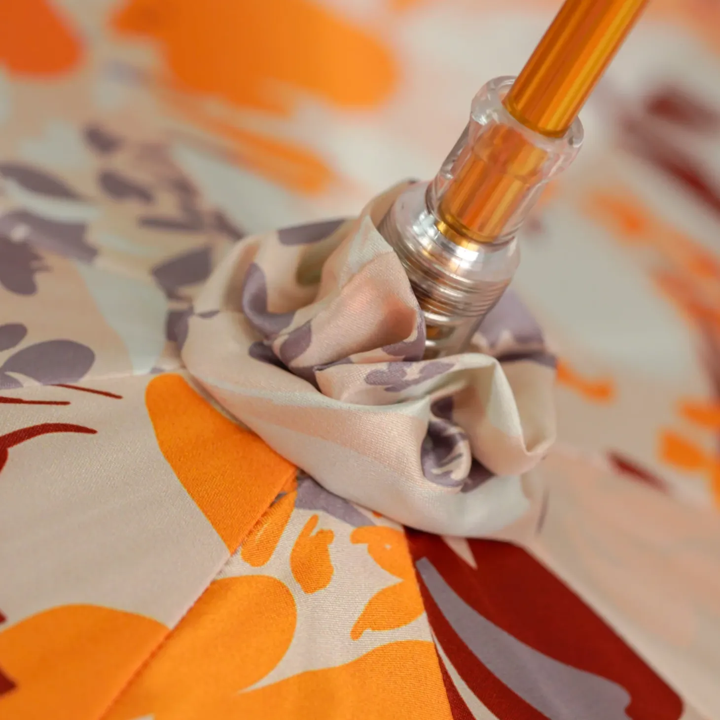 Elegant Floral Umbrella with Exquisite Red Flower Handle