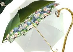 Elegant Green Floral Umbrella