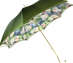 Elegant Green Floral Umbrella