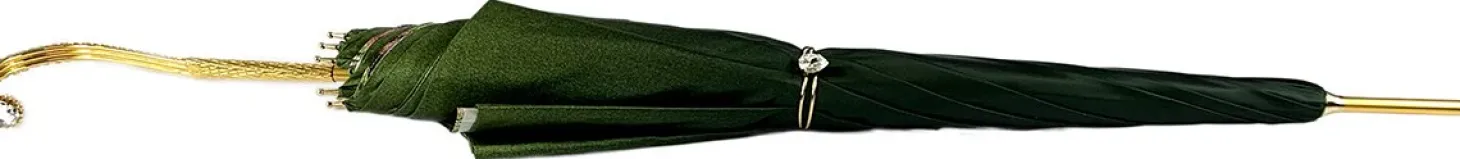 Elegant Green Floral Umbrella