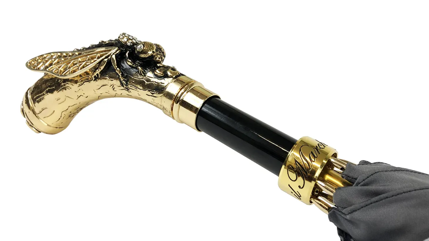 Elegant handcrafted umbrella with dragonfly