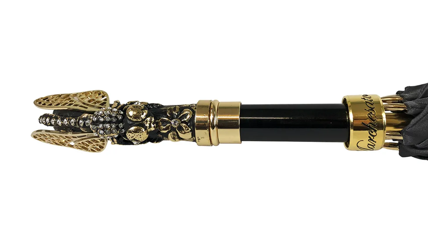 Elegant handcrafted umbrella with dragonfly