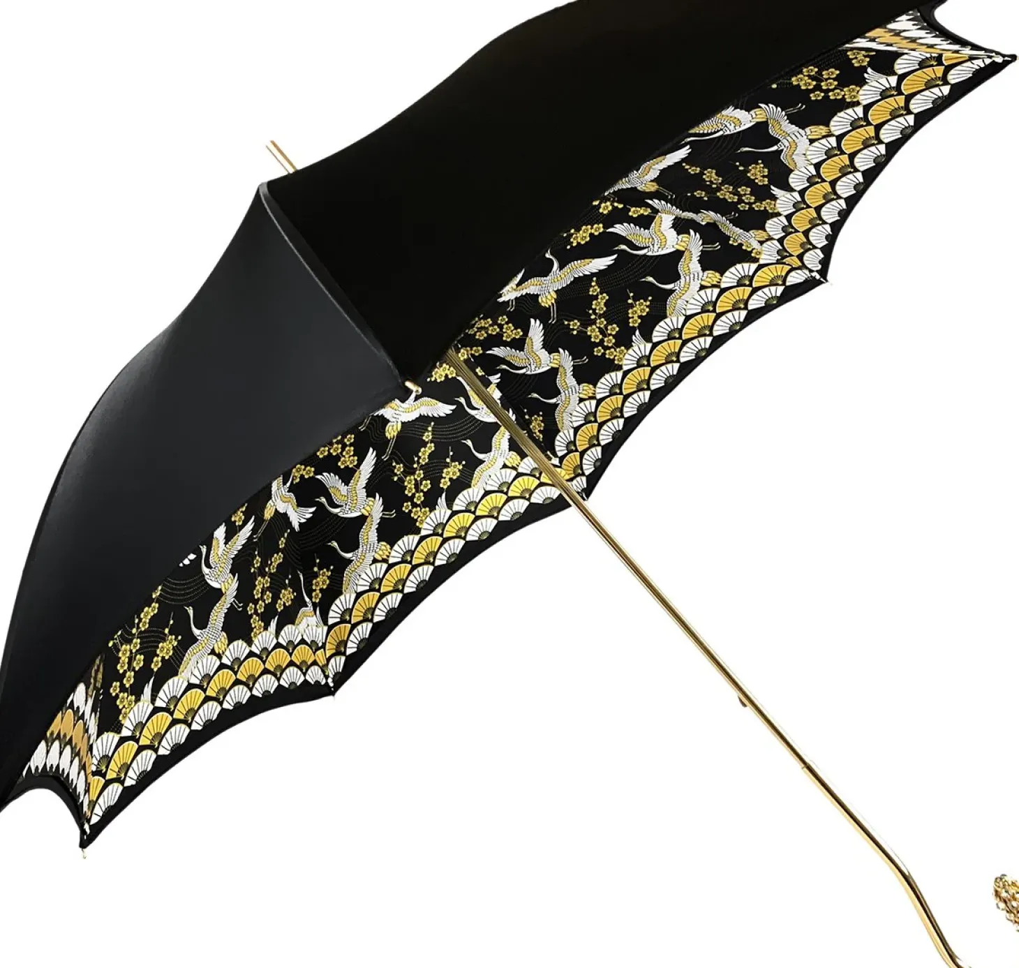 Elegant Internally Herons Print Umbrella, Double Cloth
