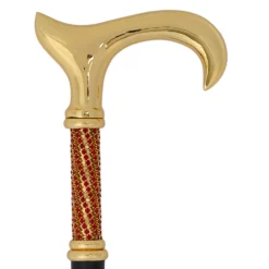 Elegant Italian Craftsmanship: Luxury Walking Cane with 24K Gold Plati