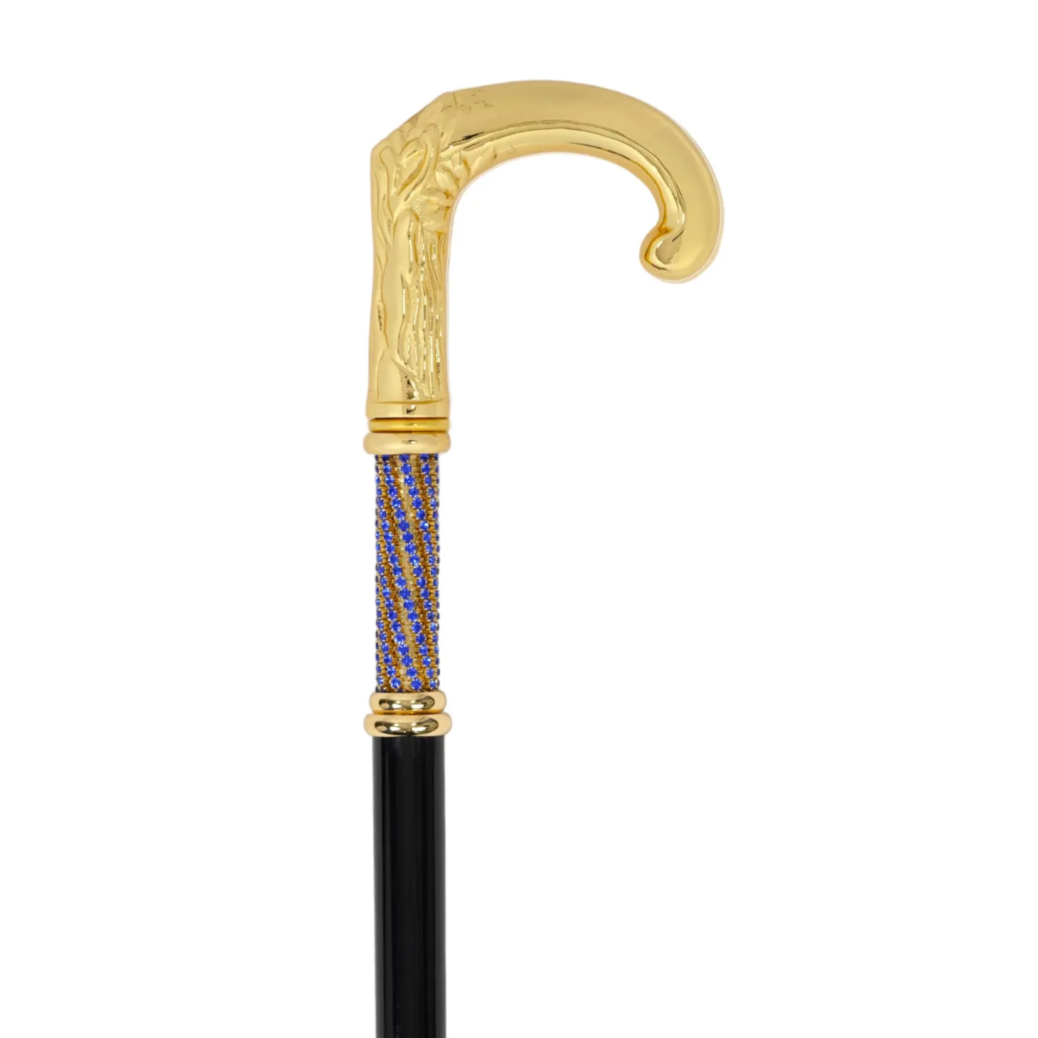 Elegant Italian Craftsmanship: Luxury Walking Cane with 24K Gold Plati