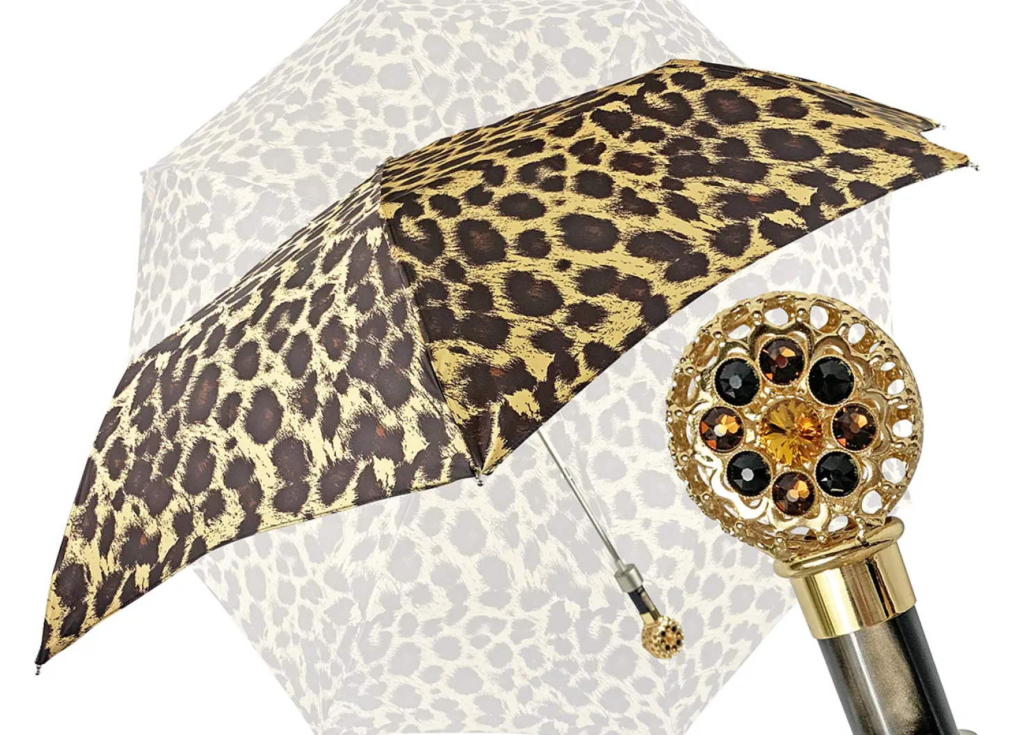 Elegant leopard design with filigree handle