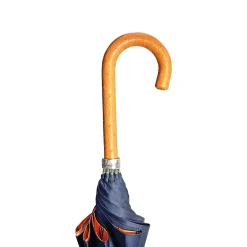 Elegant Man's umbrella with orange ostrich leather handle