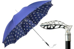 Elegant men's umbrella with silverplated 925 handle