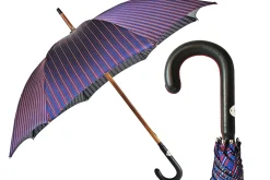 Elegant Men's umbrella with black leather handle
