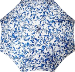Elegant Parasol With Blue Design On White Background