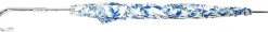 Elegant Parasol With Blue Design On White Background