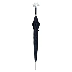 Elegant polka dot umbrella with silverplated horse handle