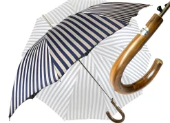 Elegant striped Blue and gray umbrella - Exclusive ilMarchesato