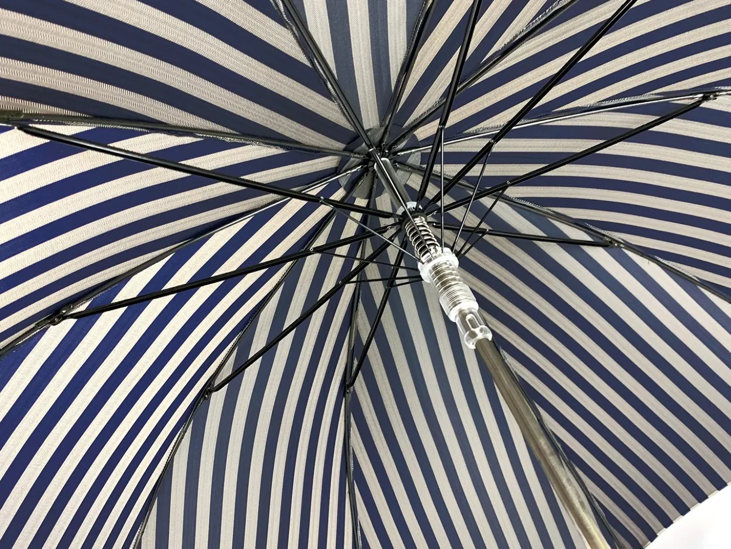 Elegant striped Blue and gray umbrella - Exclusive ilMarchesato
