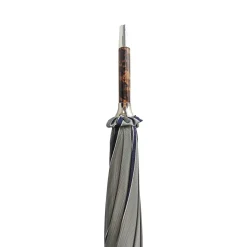 Elegant Striped Umbrella - Flamed Natural beech Wood-Handle