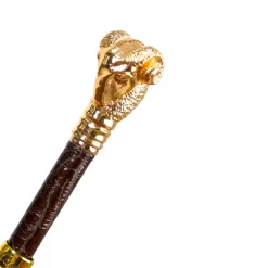 Elegant Tobacco Umbrella with Gold Ram