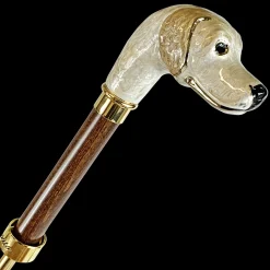 Elegant umbrella in animalier style and hand-enamelled Dog