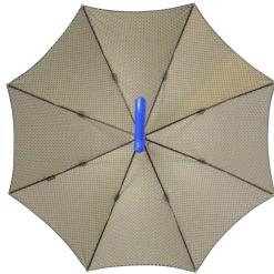 Elegant Umbrella with Blue Leather Handle and Beechwood Shaft