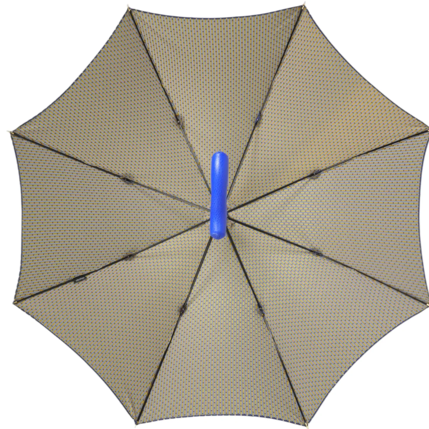 Elegant Umbrella with Blue Leather Handle and Beechwood Shaft