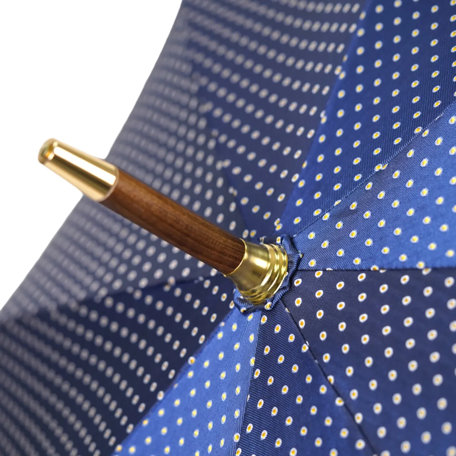 Elegant Umbrella with Blue Leather Handle and Beechwood Shaft