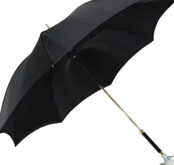 Elegant Umbrella With Double Layer In Black Satin