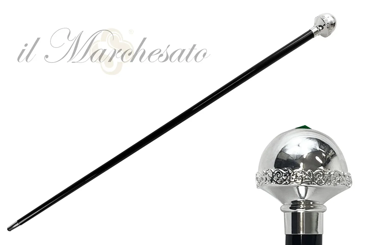 Elegant Walking stick with Silver-Plated Knob