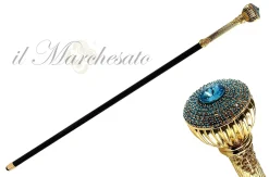 Elegant Walking Stick With Aquamarine