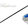 Elegant Walking stick with Silver-Plated Knob and crystals