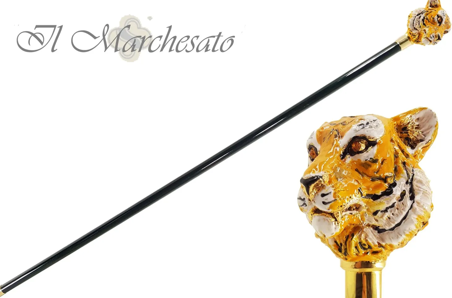 Enameled Siberian Tiger Cane