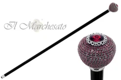 Esteemed round Knob with Siam crystals