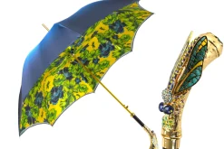 Exclusive Italian Artisan Umbrella with Exquisite Hand-Painted Dragonf