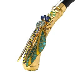 Exclusive Italian Artisan Umbrella with Exquisite Hand-Painted Dragonf