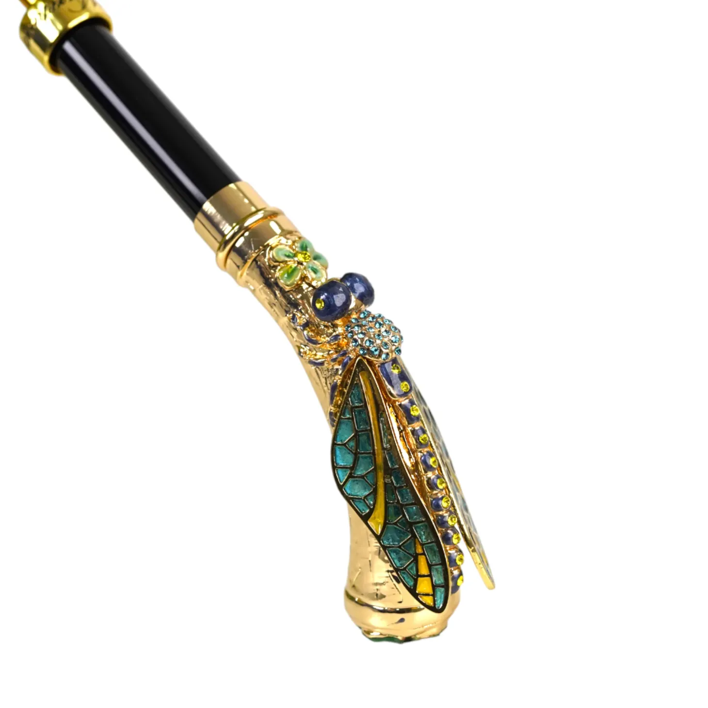 Exclusive Italian Artisan Umbrella with Exquisite Hand-Painted Dragonf