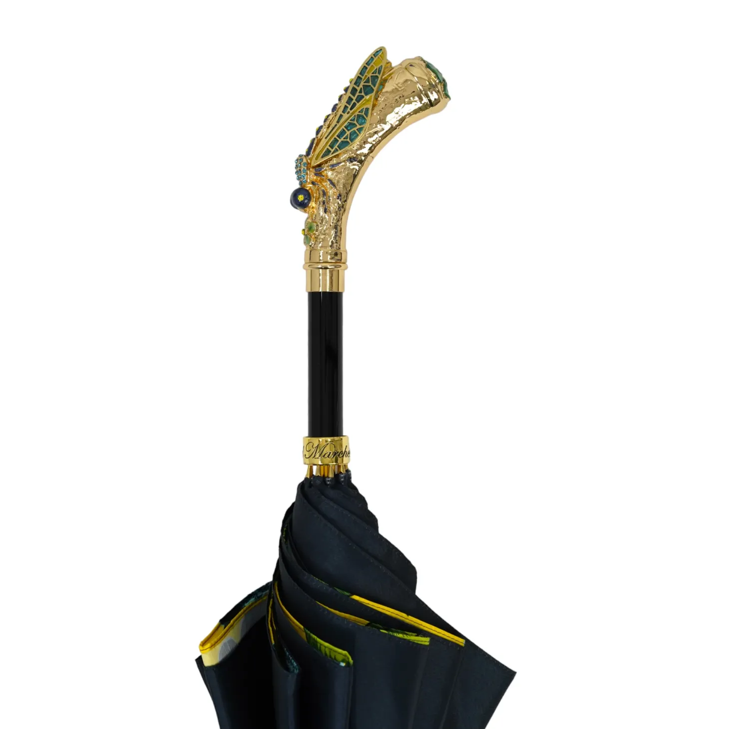 Exclusive Italian Artisan Umbrella with Exquisite Hand-Painted Dragonf