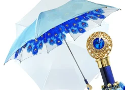 Exclusive peacock design with Sapphire crystals