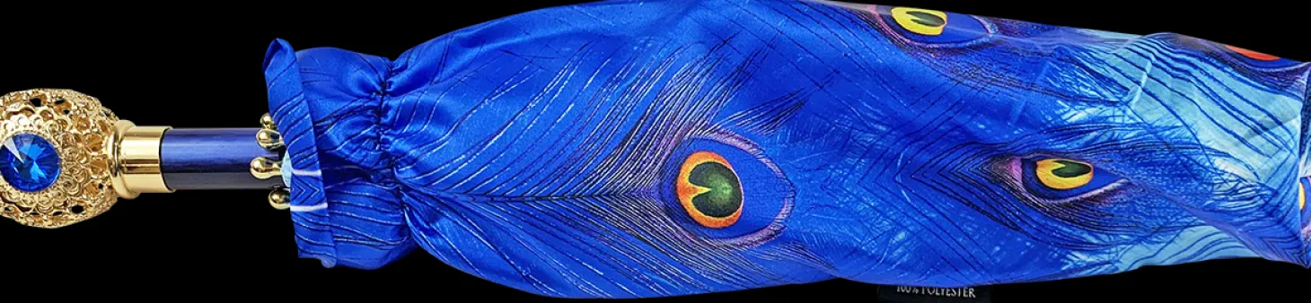 Exclusive peacock design with Sapphire crystals