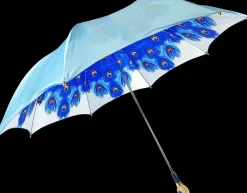 Exclusive peacock design with Sapphire crystals