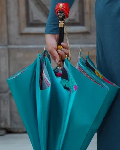 Exclusive umbrella with colorfull Sicily "Testa di moro"