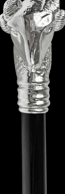 Exclusive Walking stick with Silverplated 925 Ram