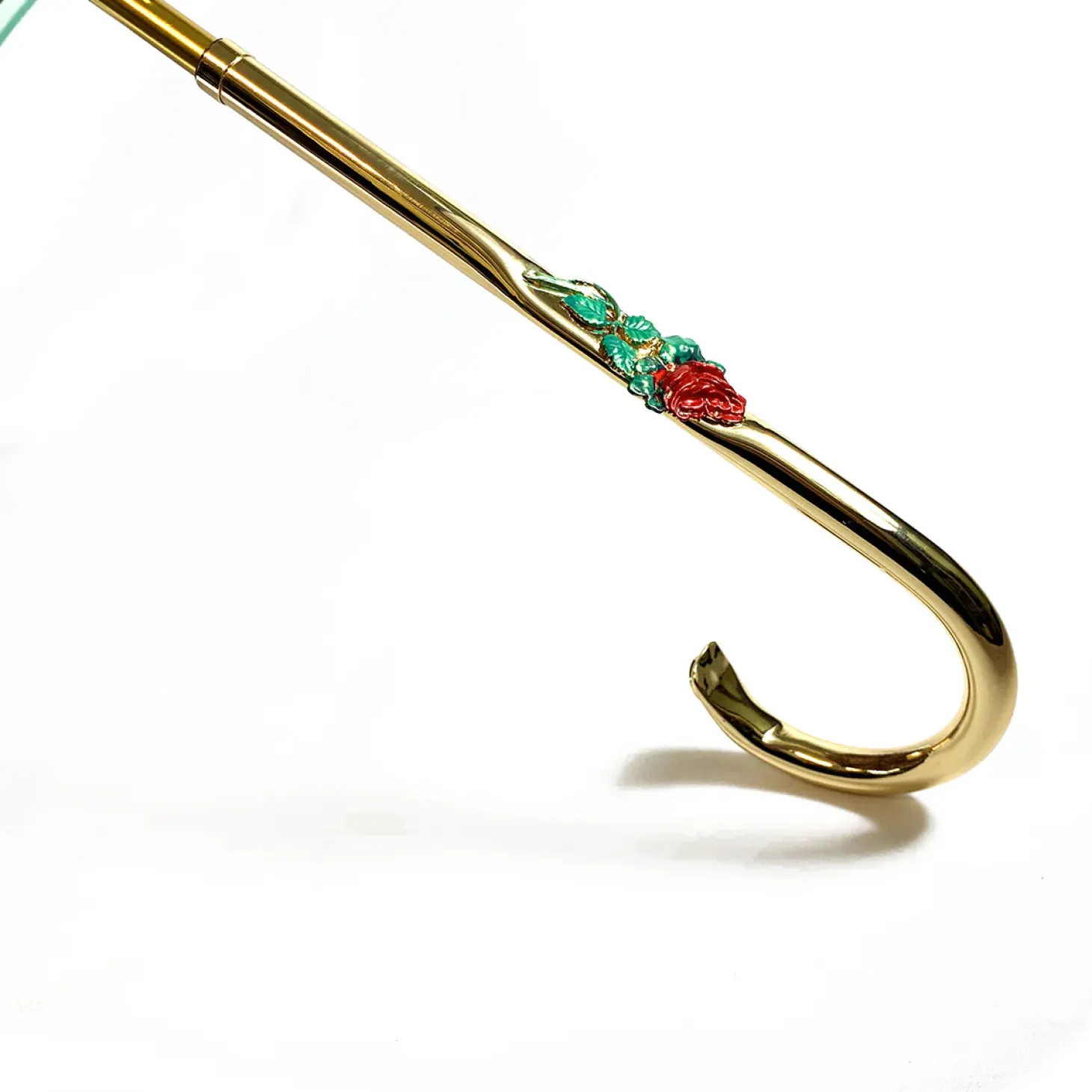Fanciful Green Umbrella with Roses