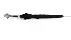 Fantastic Black umbrella for man with Silverplated Lion