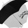 Fantastic Black umbrella for man with Silverplated Dragon