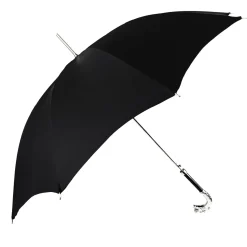 Fantastic Black umbrella for man with Silverplated Dragon
