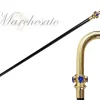 Fantastic curved cane for Men with teardrop crystals